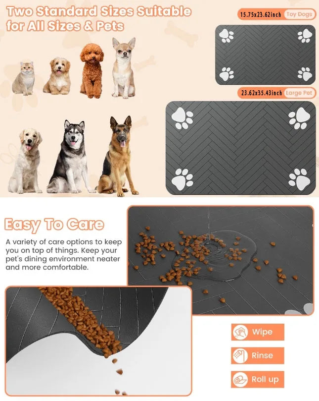 VIKAMA Cartoon Pet Diatomaceous Earth Mat Water-Absorbent Quick-Drying Non-Slip Mat Cat Litter Mat Cat Dining Mat Home Decor