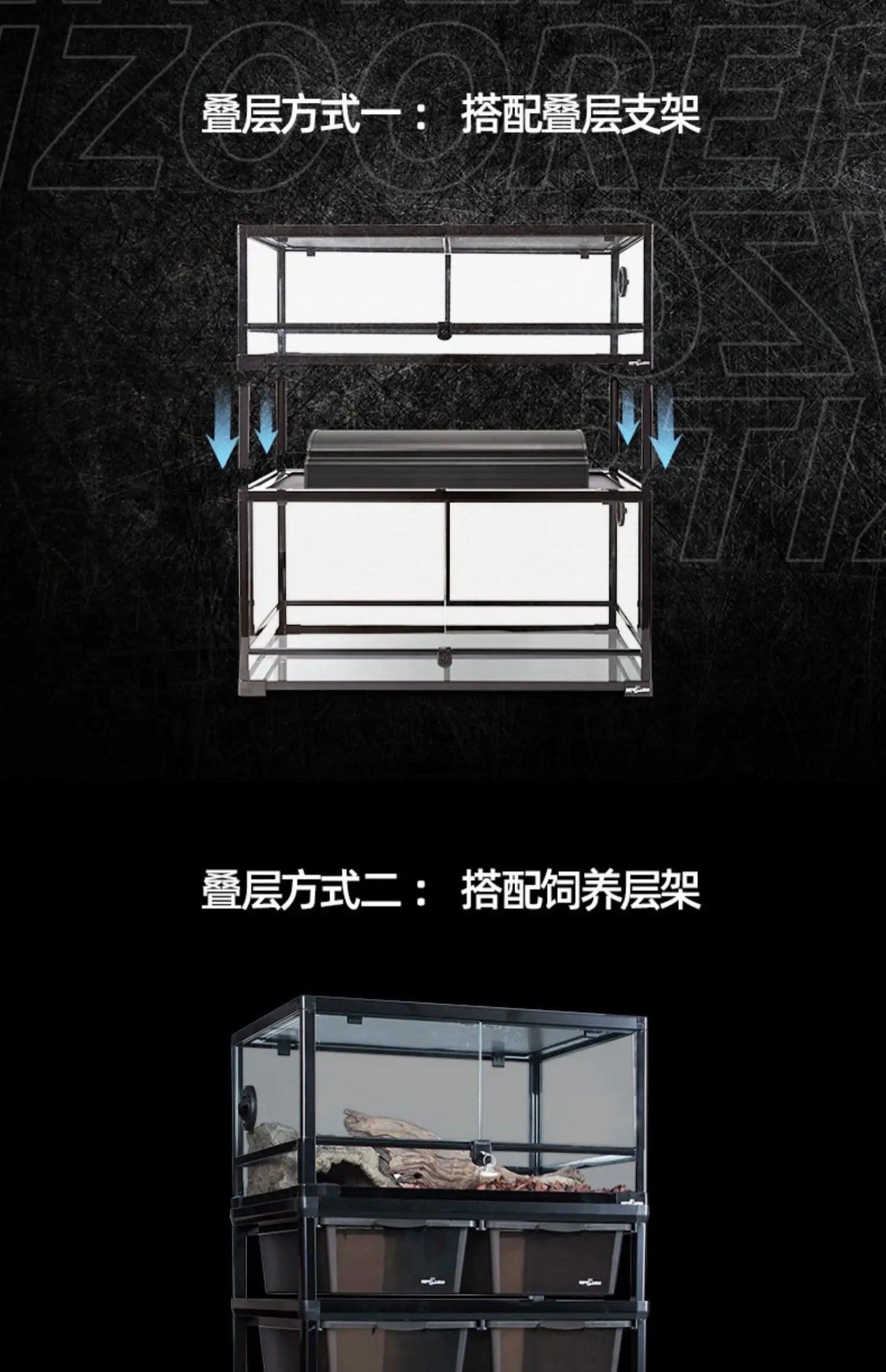 ‌Premium Glass Reptile Terrarium - Chameleon & Lizard Habitat, Ventilated Vivarium with UVB Light, Waterproof Frog Enclosure