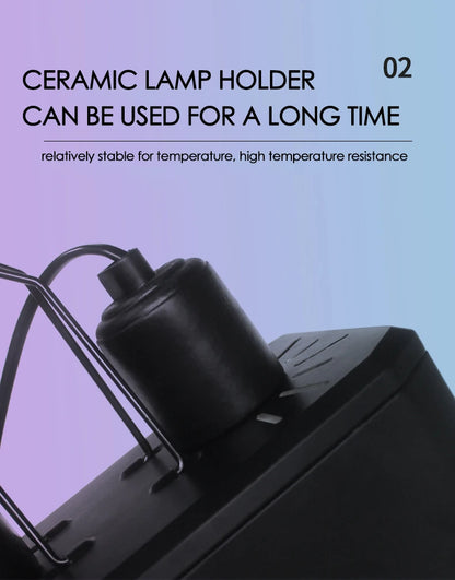 Large Reptile Turtle Feeding Box Rainforest Tank UVA Sun Lamp UVB Heating Integrated Dual Lampshade Amphibians Lighting