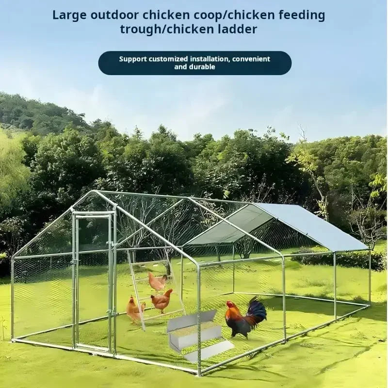 Chicken Coops Outdoor Rainproof Oversized Chicken and Rabbit Cages for Peacocks and Other Poultry