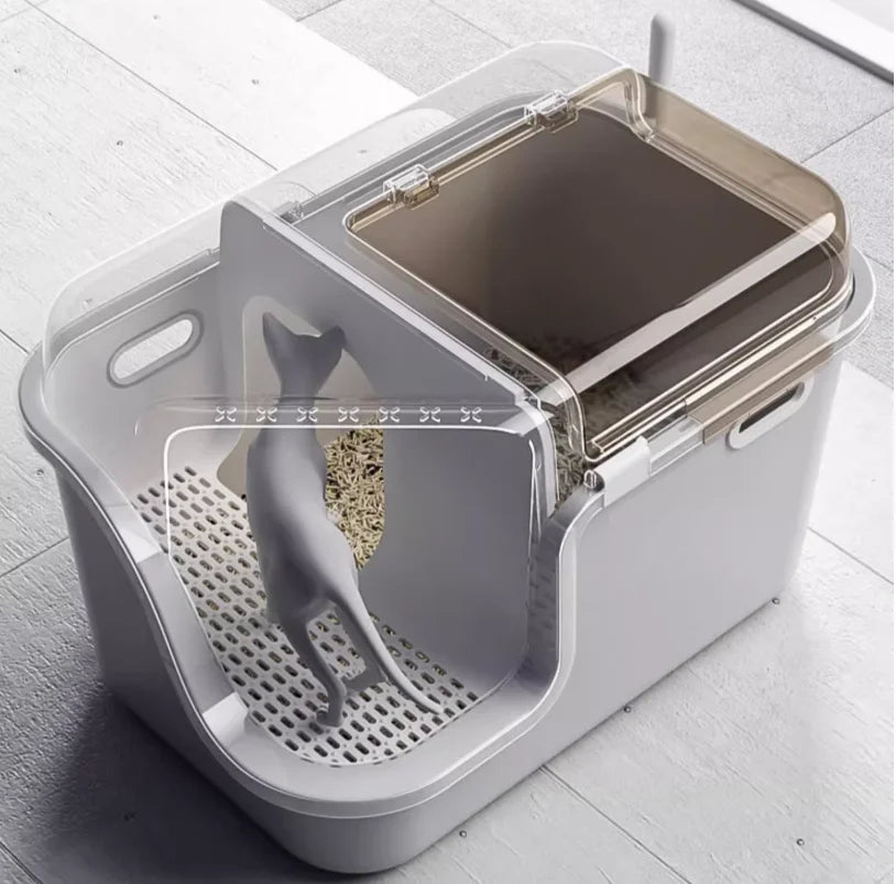 Corridor Cat Litter Box Fully Enclosed Oversized Anti-splash Deodorant Deodorant Flip Cover and Raised Cat Toilet