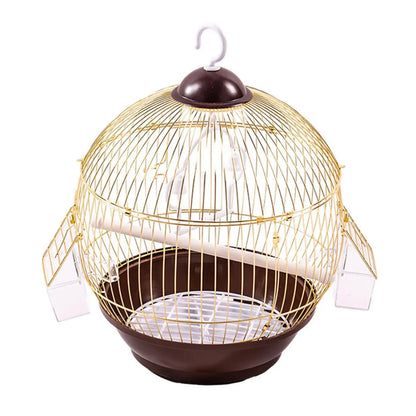 Birdcage with Food Bowl Hanging Indoor Accessories Stand Cage Hanging Cage for Parrot Small Birds Cockatiels Canary Cockatoos