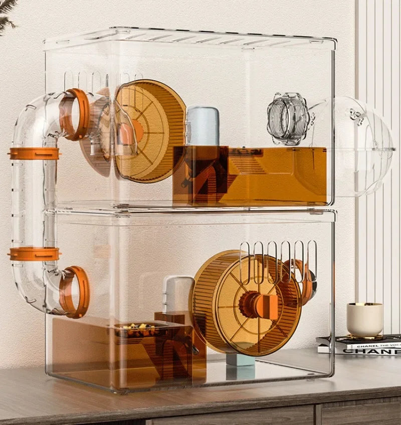 Hamster Cage Transparent Hamster Nest Breathable and Ventilated Integrated Luxury Multifunctional Hamster Product Small Animals