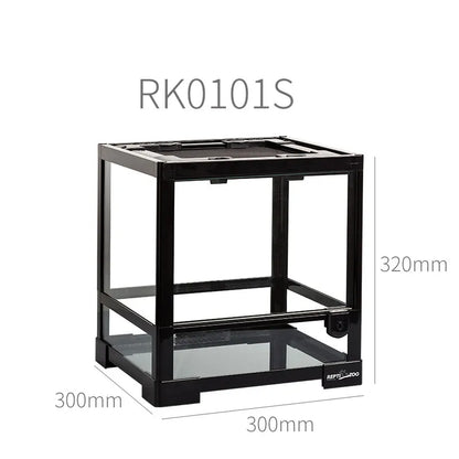 Glass Insulated Reptile Tank for Turtle Tortoise Lizard and Chameleon,Crawling Pet Breeding Box with Heat Retention Structure
