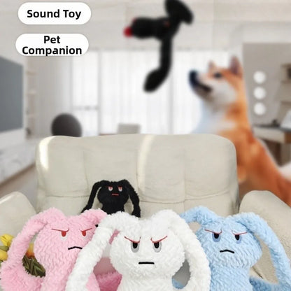 Portable Long Eared Rabbits Pet Stuffed Animal Bite-Resistant Dog Chew Tooth Cleaning Soft Gnawing Puppy Medium Small Dog