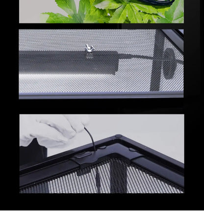 ‌Premium Glass Reptile Terrarium - Chameleon & Lizard Habitat, Ventilated Vivarium with UVB Light, Waterproof Frog Enclosure
