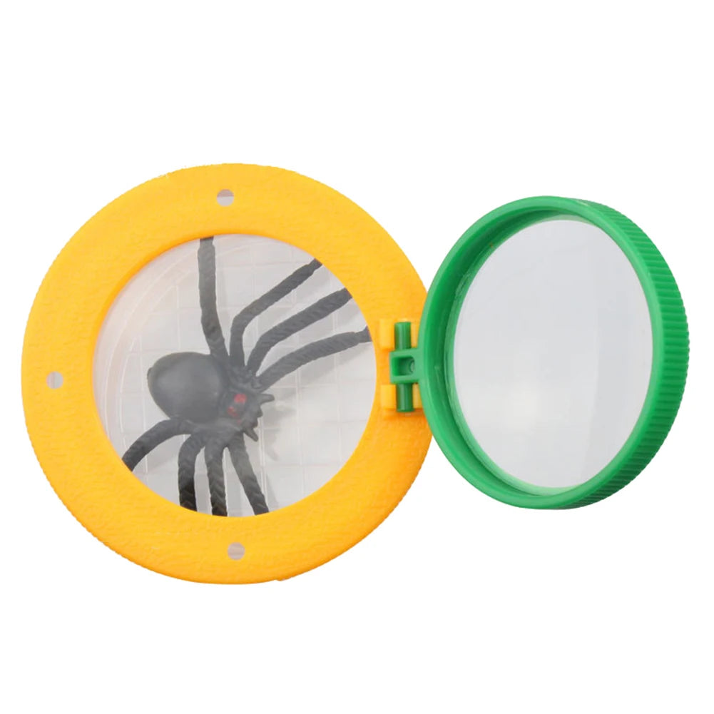 Portable Children Crawlers Animal Spider Insect Box 3X 6X Magnifying Glass Insect Cage Bug Jar for Science Nature Exploration