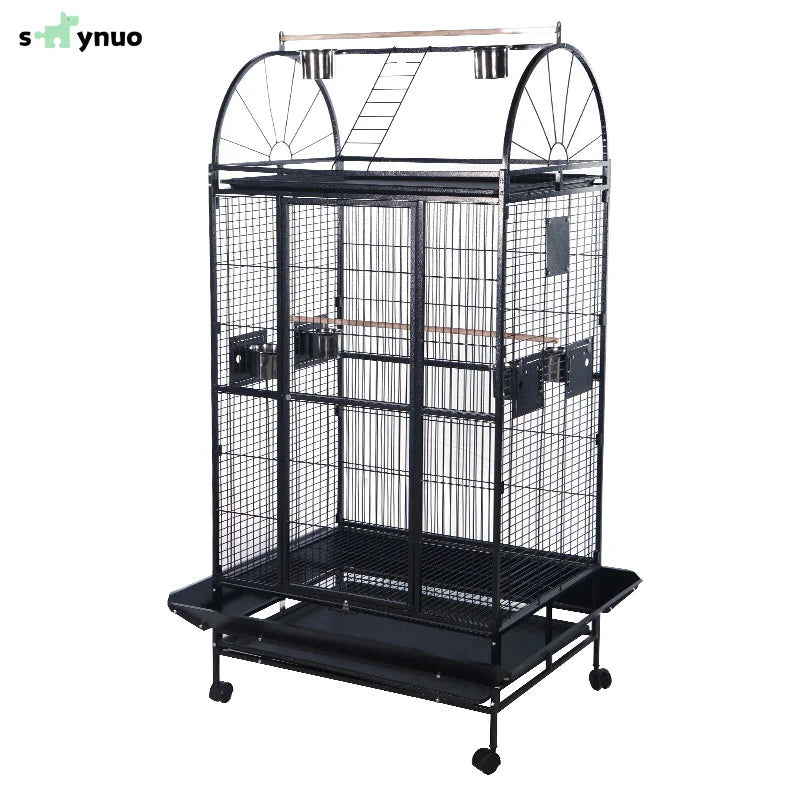 NO STOCK, PLEASE DONT BUY Wire Iron Metal Bird Cage with Wheel Aviary Canary Pigeon Breeding Aviaries Large Bird Cages