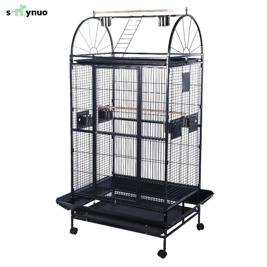 NO STOCK, PLEASE DONT BUY Wire Iron Metal Bird Cage with Wheel Aviary Canary Pigeon Breeding Aviaries Large Bird Cages