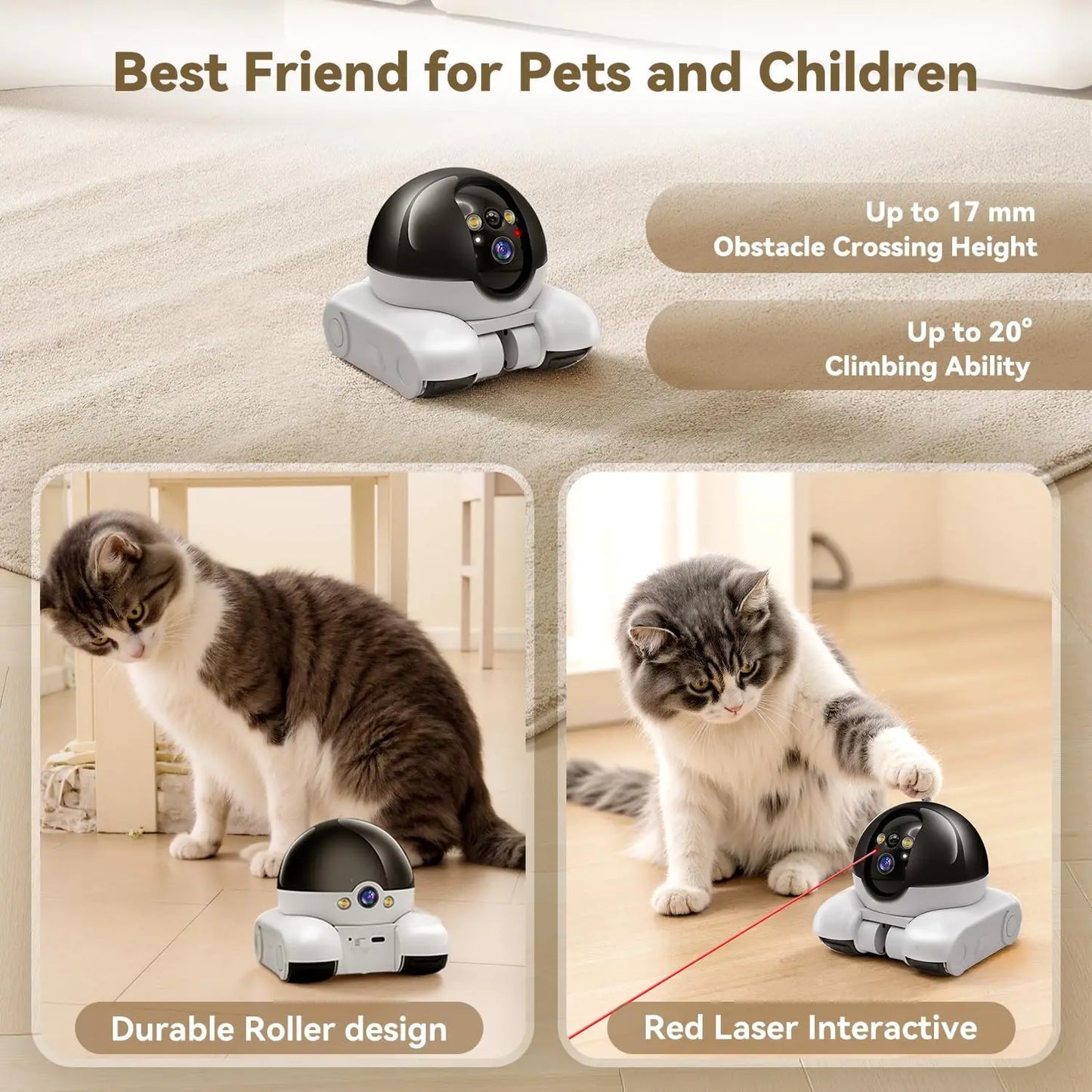 Pet Surveillance Cam era | 360° Robot Came ra,Baby Pet Camer a, Bidirectional Dialogue,Motion Detection,Dog/Cat/Baby/Elderly