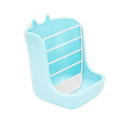Hanging Rabbit Cage Bowl Anti Scratching Frame Rack 2 in 1 Food Trough Large Capacity Fixable Grass Feeding Rack Bunny