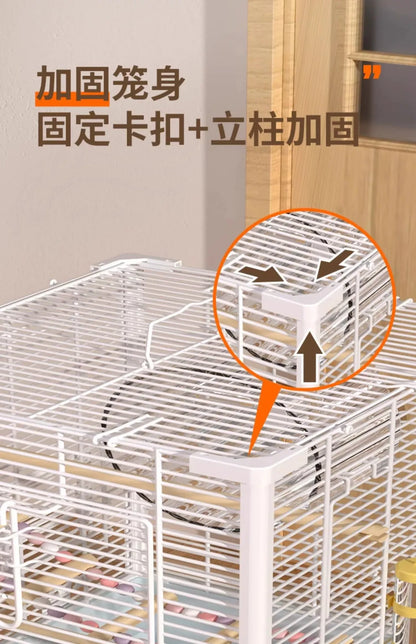 Small Pet Cage Insulated Habitat for Sugar Glider Degu Mouse Rat Chinchilla Ferret with Dense Metal Wire