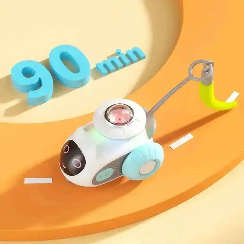 Cat Toys Car for Indoor Remote Control Smart Automatic Car with Tail Rechargeable LED Auto Moving Exercise Interactive Cat Toys
