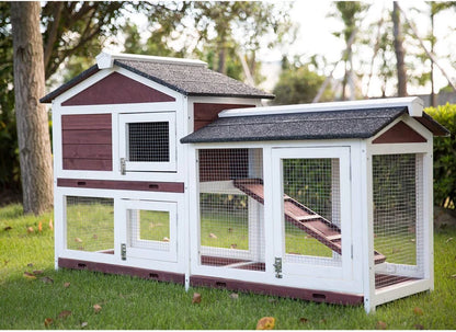 Outdoor Solid Wood Large Pet House Bamboo Rabbit House Cages Coop Wooden Rabbits Hutch