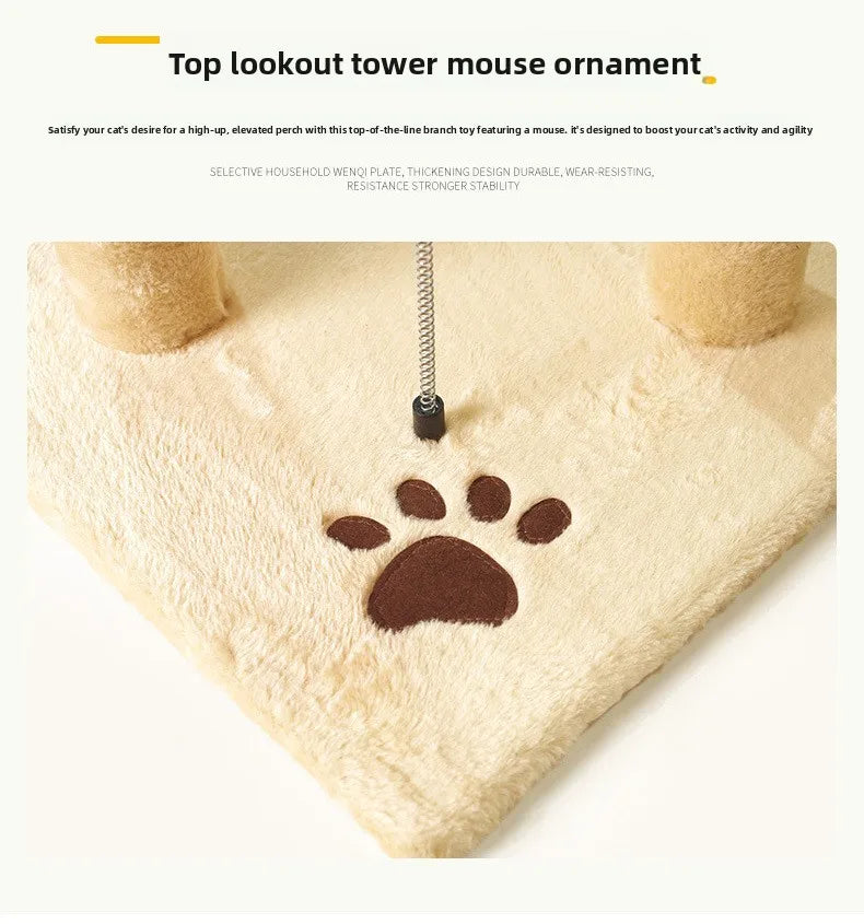 Winter cat climbing frame, wrapped in fabric for warmth, cat villa, cat nest, cat tree, cat jumping platform, pet toys