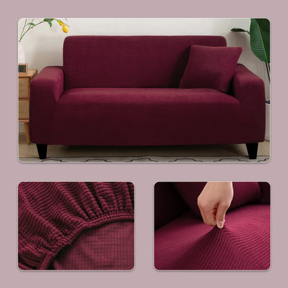 Jacquard Sofa Cover Couch Cover Sofa Cover Elastic Soft Versatile Furniture Protection Cover Pet Proof Living Room Household Use