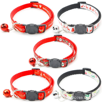 20pcs/ lot Dog Collar Christmas Ornaments Neck Ring Xmas Dog Leash Tag Accessories Cat Ring Holiday Gifts