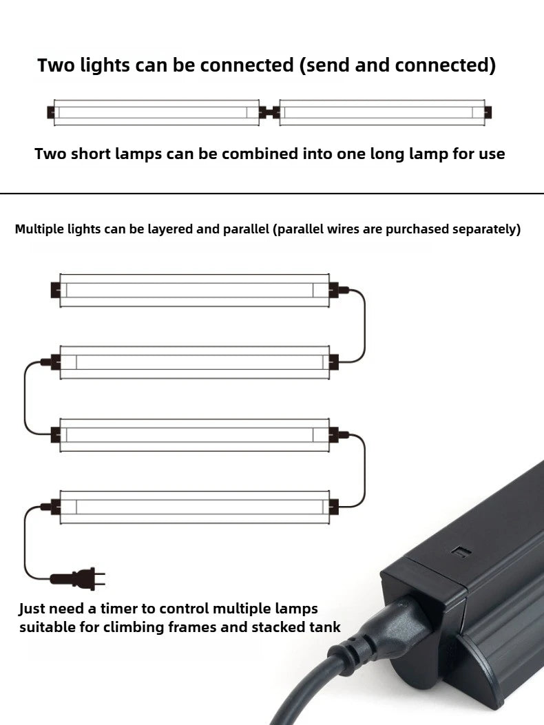 T5 Reptile Light Fixture 8W Reptile Terrarium Hood 5.0/10.0 UVB Light Bulb Fluorescent Tube for Bearded Dragon Lizards Tortoises