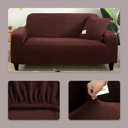 Jacquard Sofa Cover Couch Cover Sofa Cover Elastic Soft Versatile Furniture Protection Cover Pet Proof Living Room Household Use