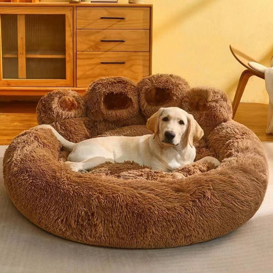 1Pcs Kennel Winter Warm Medium and Large Dog Corgi Golden Retriever Dog Bed Velvet Sofa Sleeping Mat Four Seasons Pet Products