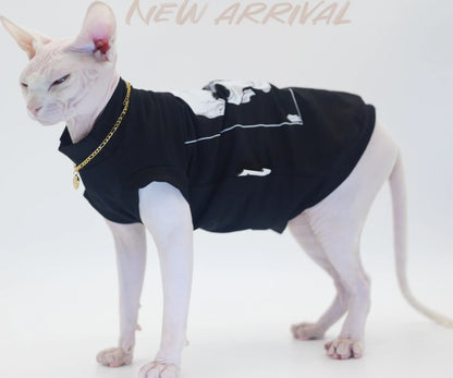 Cool Sphynx Cat Vest - Stylish and Breathable Clothing for Hairless Cats,Devon Rex, Cornish,Kitty
