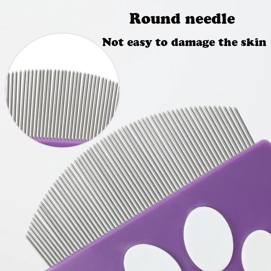 Pet Grooming Comb - Flea Comb for Cats & Dogs, Curved Design for Face & Body, Mini Detangling Brush for Pets 침구청소기 강아지미용  pet