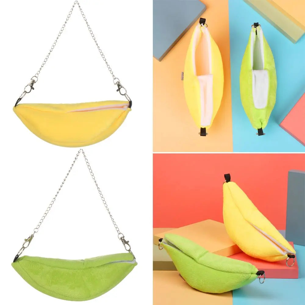 Banana Shape Hamster Hammock Rat Hanging Beds House Small Animal Cage Squirrel Guinea Pig Banana Style Plush