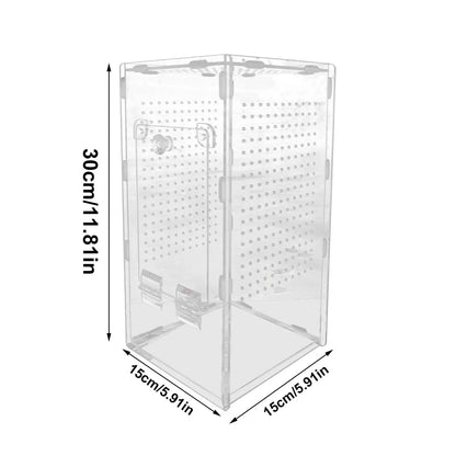 Spider Enclosure Mantis Acrylic Terrarium Spider Enclosure Ventilated Reptile Animal Cage for Breeding Observation Frog Lizard