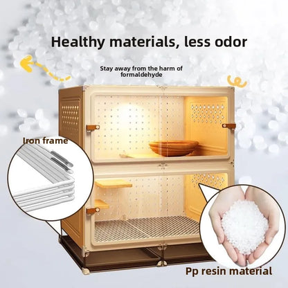Deluxe Chinchilla Cabinet Cage 3 Level Squirrel Hutch Glider Enclosure Big House
