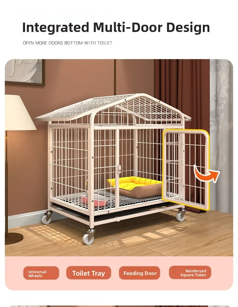 Indoor Large Medium Dog Cage with Toilet Pet Dog House Fence for Samoyed Labr Dog Cages Kennels And Run Outdoor Supplies