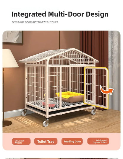 Indoor Large Medium Dog Cage with Toilet Pet Dog House Fence for Samoyed Labr Dog Cages Kennels And Run Outdoor Supplies