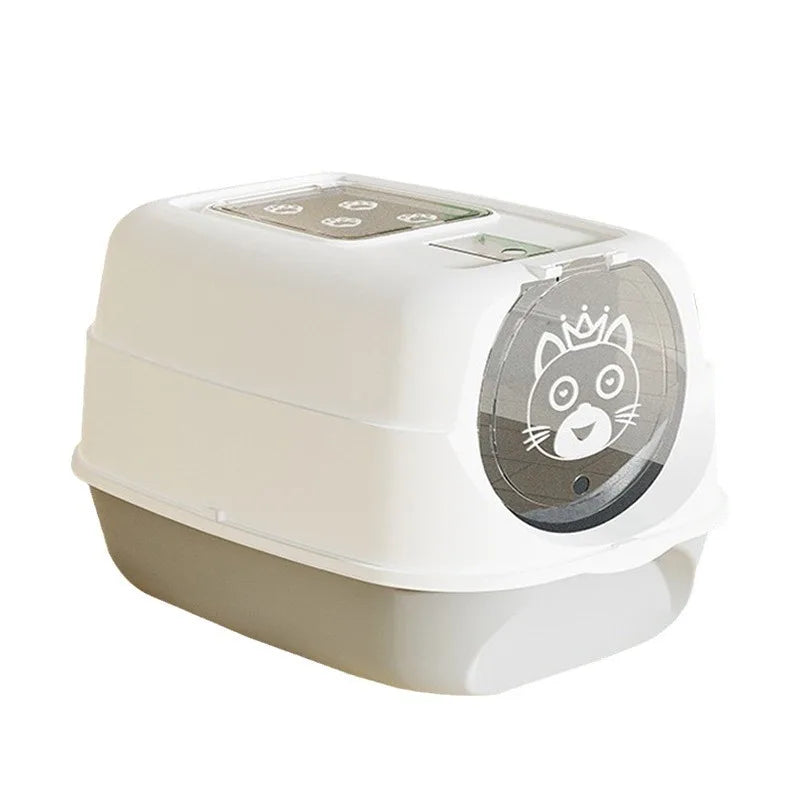 Automatic Self Cleaning Cat Litter Box Covered Closed Large XXL Anti Splash Odor Control Dust Free Easy Clean Privacy Hood Mat