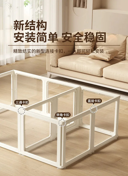 DIY Free Combination Pet Fence Fully Transparent Acrylic Small Dog Indoor Home Dog House Balcony Safety Fence Pet Furniture