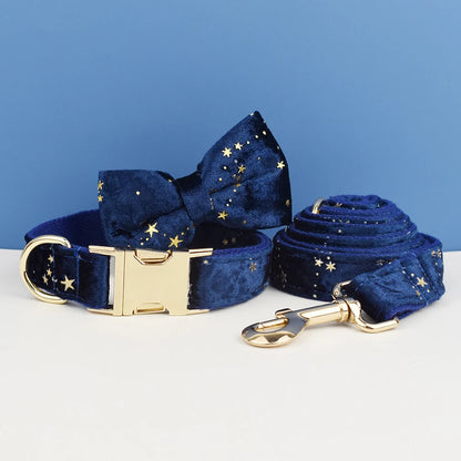 Luxury Fashion Pet Accessories Custom Design Logo Black Bottom Flower Sublimation Dog Collar Leashes Harness Bow Set Star01
