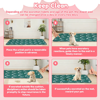2Pcs Guinea Pig Cage Liner Washable Rabbit Absorbent Mat Reusable Hamster Pee Pad Anti-Slip for Pet Guinea Pig Rabbit Hedgehog