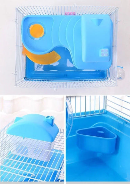 Stylish Hamster Cages in Blue and Pink: Ideal for International Pet - lovers!