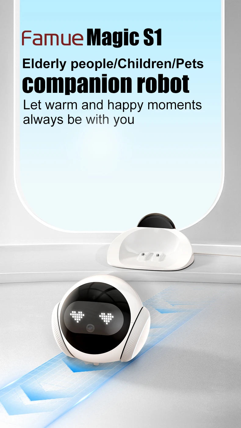 Famue Smart Robot Camera 5G WiFi HD 2K Camera Pet Tracking Laser Indicator TUYA Pet Camera Auto Charging Auto Obstacle Avoidance