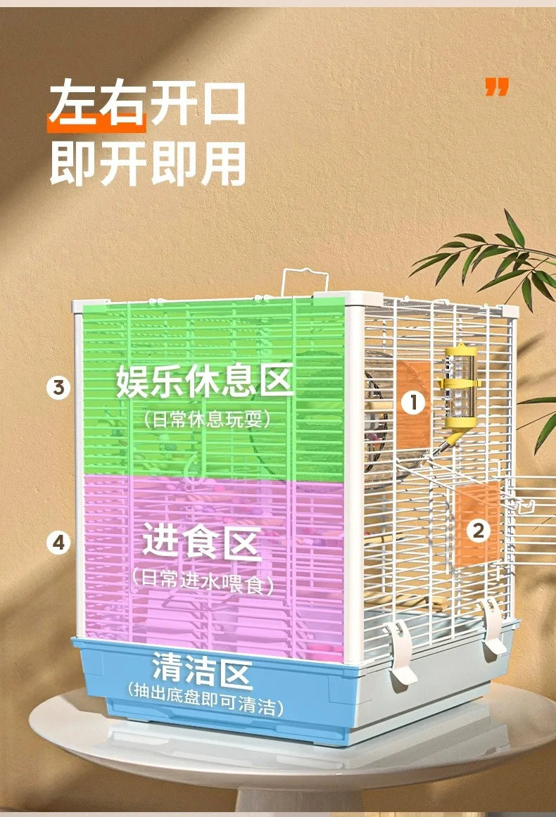 Small Pet Cage Insulated Habitat for Sugar Glider Degu Mouse Rat Chinchilla Ferret with Dense Metal Wire