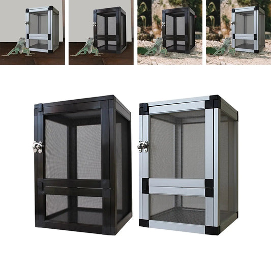 Air Screen Cages Storage Portable Reptile Cage Reptiles Habitat Breeding Box for