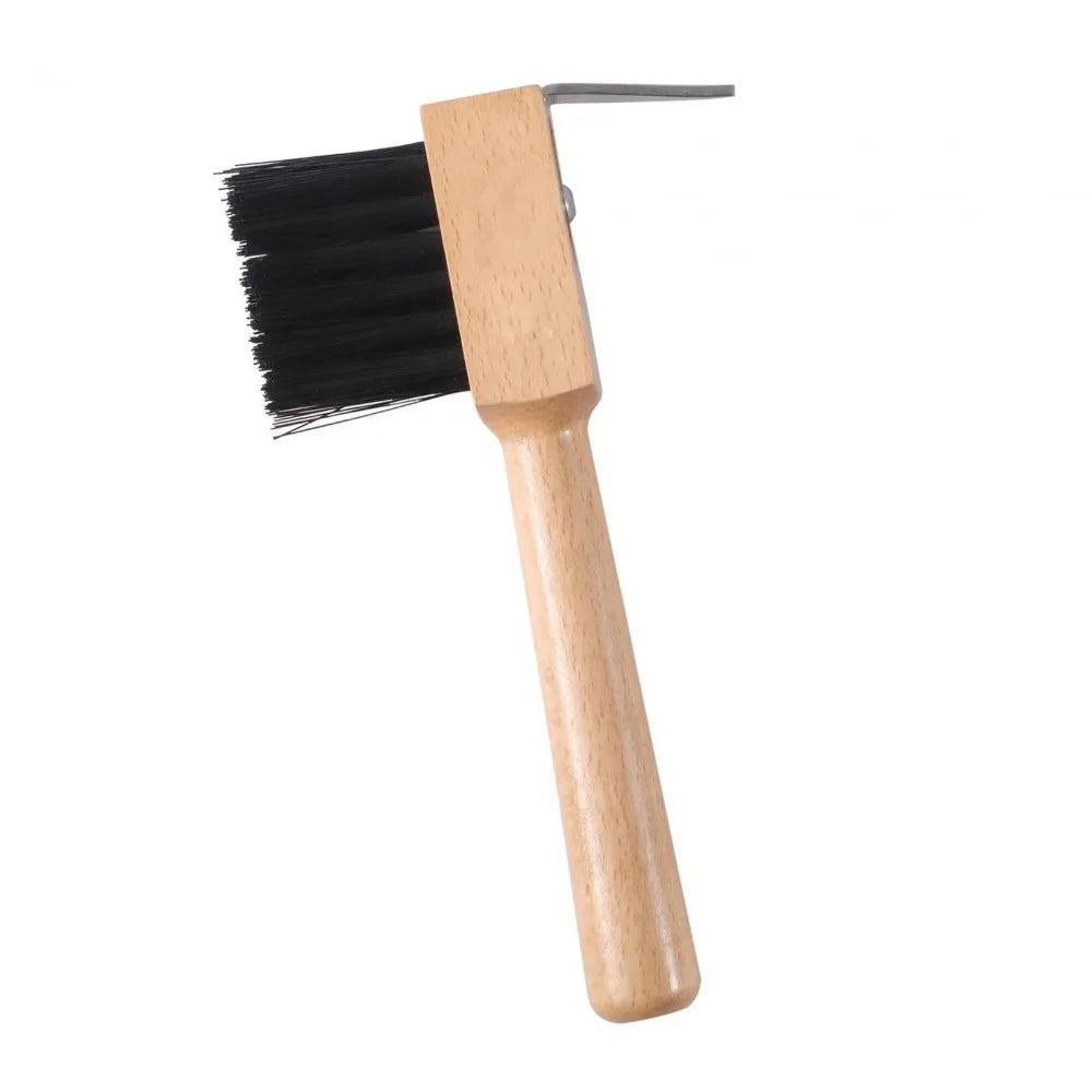 Wooden Handle Horses Hoof Pick Grooming Brush Farming Tools Hoof Cleaning Brush Trimming Stainless Steel Horses Grooming Pick