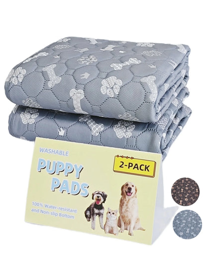 2pcs Large Pet Dog Pee Pads, Rosa Rink Washable Sleep Play Pad, Reusable Dogs Puppy Pads Pet Training Pads for Dogs winter