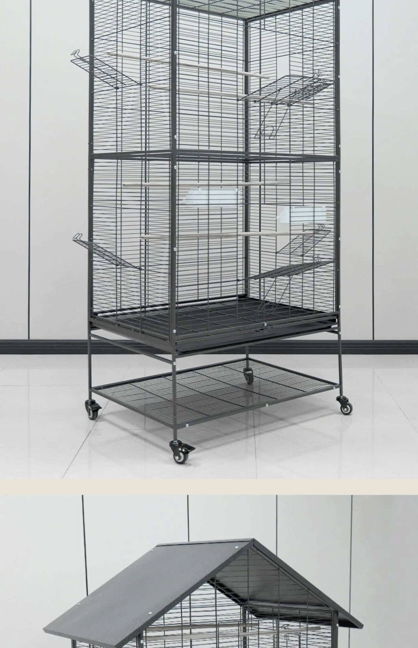 Metal Big Size Large Bird Cages Pet Parrot House Pet Cages Carriers Bird Breeding Foldable Quadrate Bird Cage 80*60*168cm