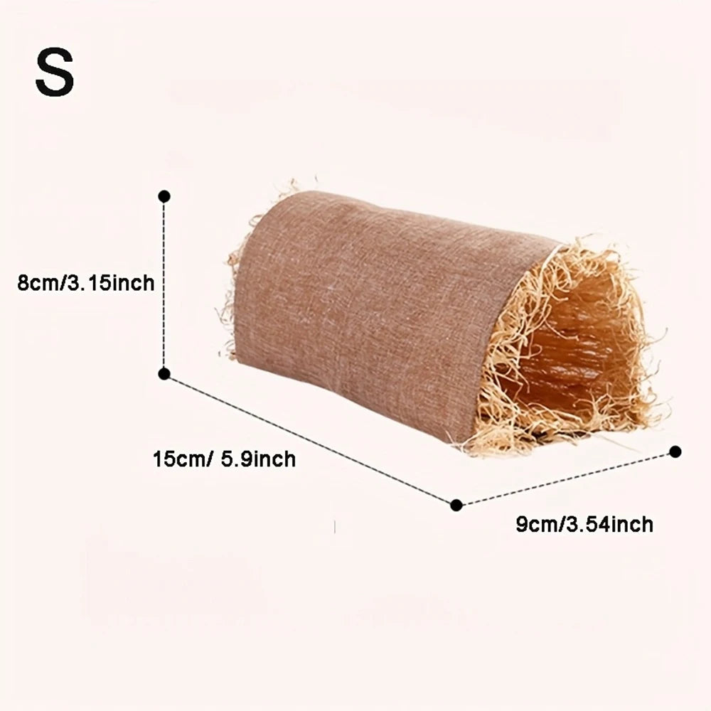 Hideaway Grass Rabbit Hideout Bunny Hideaway Hut Guinea Pig Linen Durable Tunnel with Small Animal Activity Toys