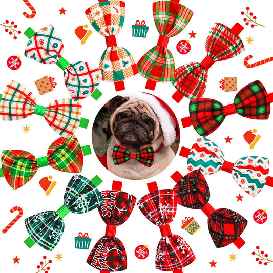 50PCS Adjustable Pet Dog Bow Tie Christmas Style Dog Bowties Neckties Wholesale Pet Collars For Dogs Pet Grooming Accessories