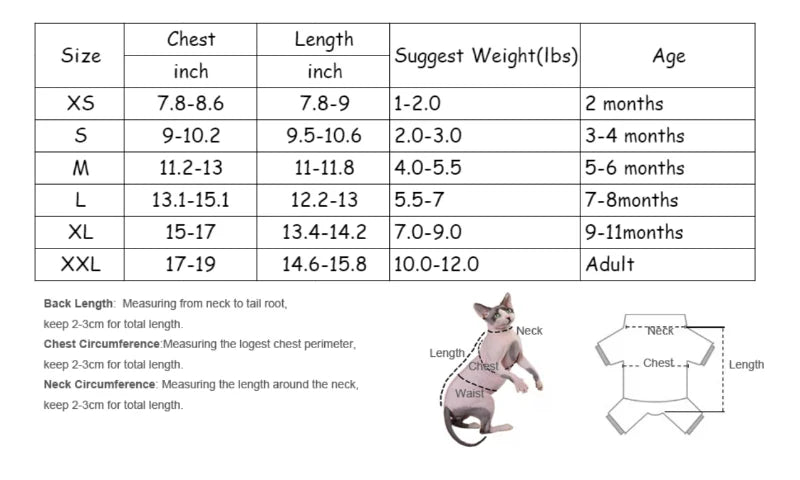 Sphynx Cat Clothes Cotton Hairless Cat Vest Baby 100% Cotton Soft Summer Sleeveless Thin Vest Cat Clothes for Devon, Cornish