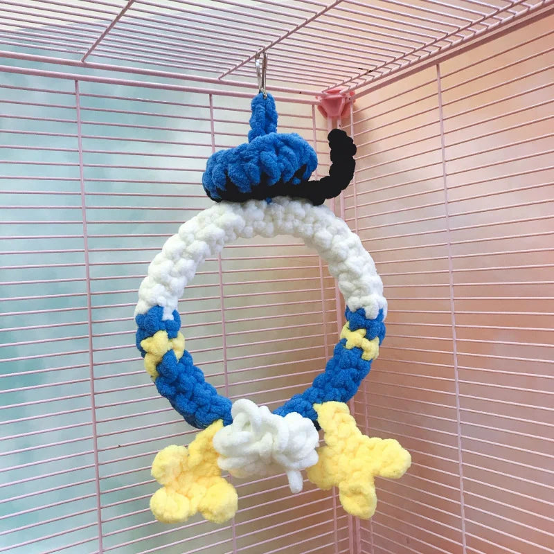 Sugar Glider Climbing Toy Set with Swing Ropes - Multi-Pet Cage Hanging Accessories for Squirrels/Hamsters/Chinchillas Decor