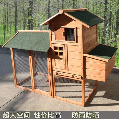 Wooden chicken cage Outdoor wholesale chicken nest Rabbit nest Wooden duck Hamster large pigeon Family