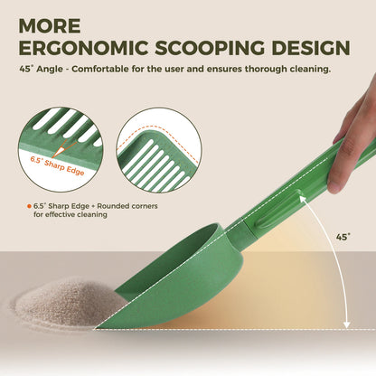 Cat Litter Scoop Pet Cleaning Tool Detachable Pet Poop Shovel with Garbage Bags Replaceable Scoop Cats Toilet Cleaning Shovel