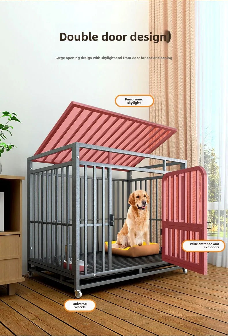 Indoor Large Medium Dog Cage with Toilet Pet Dog House Fence for Samoyed Labr Dog Cages Kennels And Run Outdoor Supplies