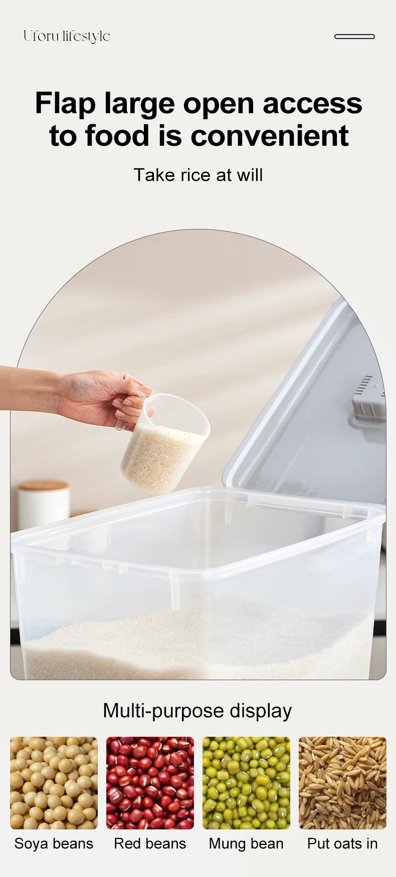 Rice bucket Household flour storage tank sealed against insects and moisture food-grade rice storage box Rice box